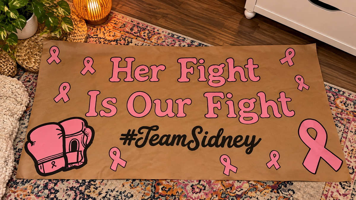 Custom Hand-Painted Breast Cancer Awareness Banner